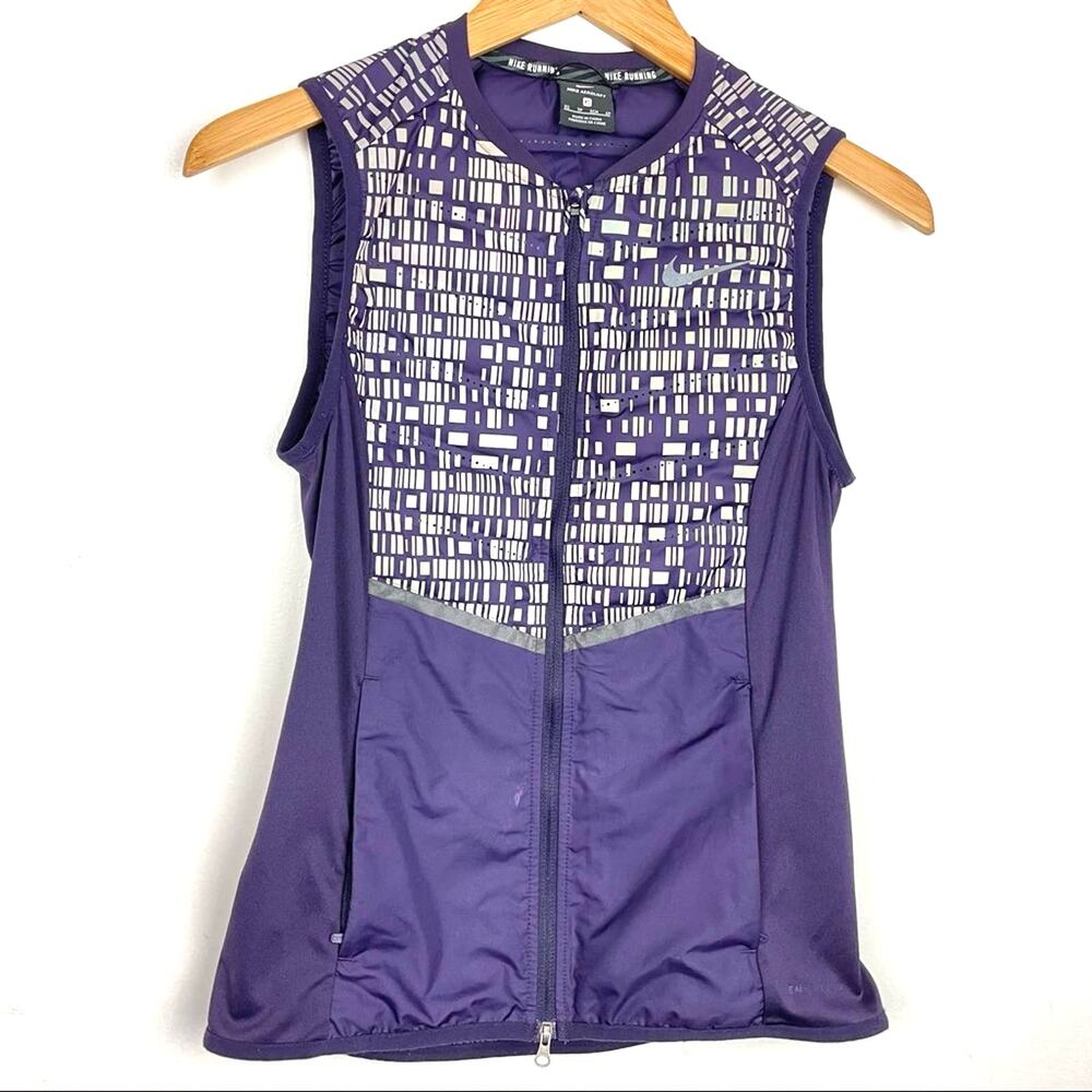 Nike | Reflective Running Vest Purple Many Pockets XS